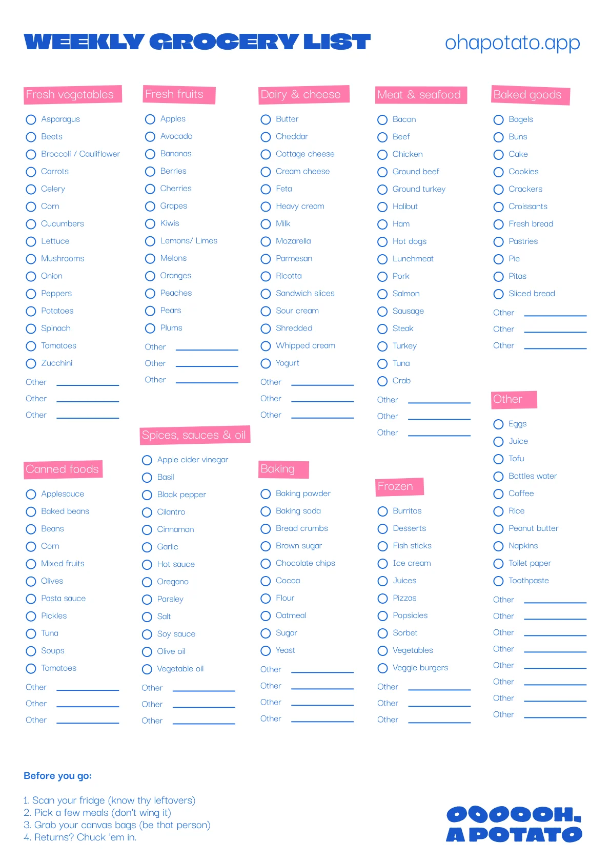 Grocery Shopping Checklist Preview